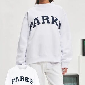 Parker Women's White and Black Crew Neck Sweater